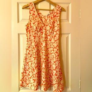 Like New Uniqlo floral coral dress with pockets size XS